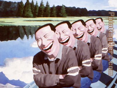 Silent Lake painting - Yue Minjun Silent Lake art painting